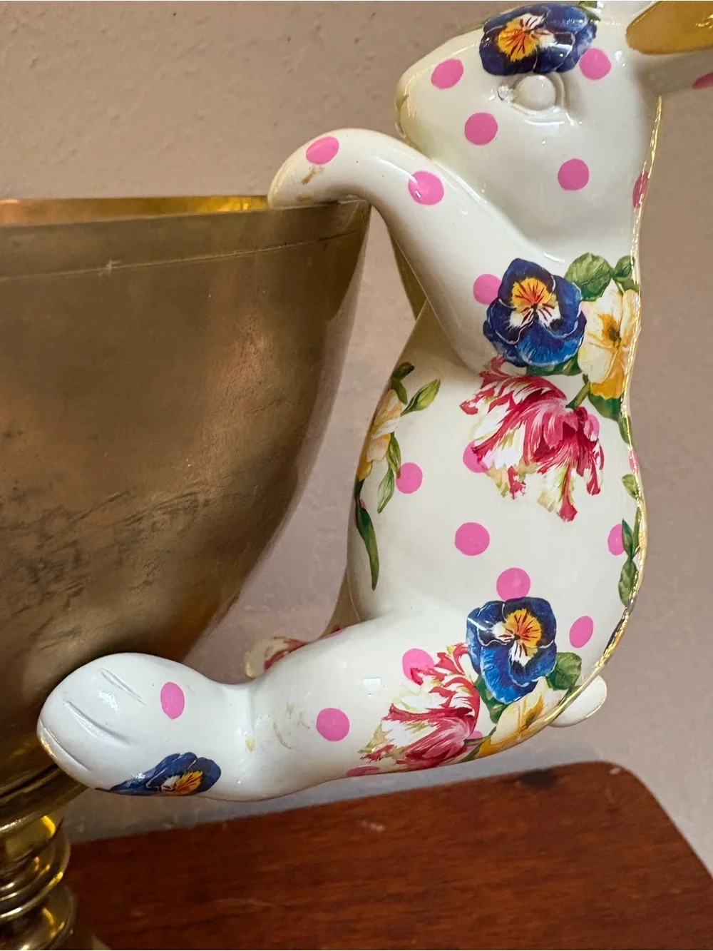 MacKenzie-Childs Floral Planter Bunny - Picture 3 of 8